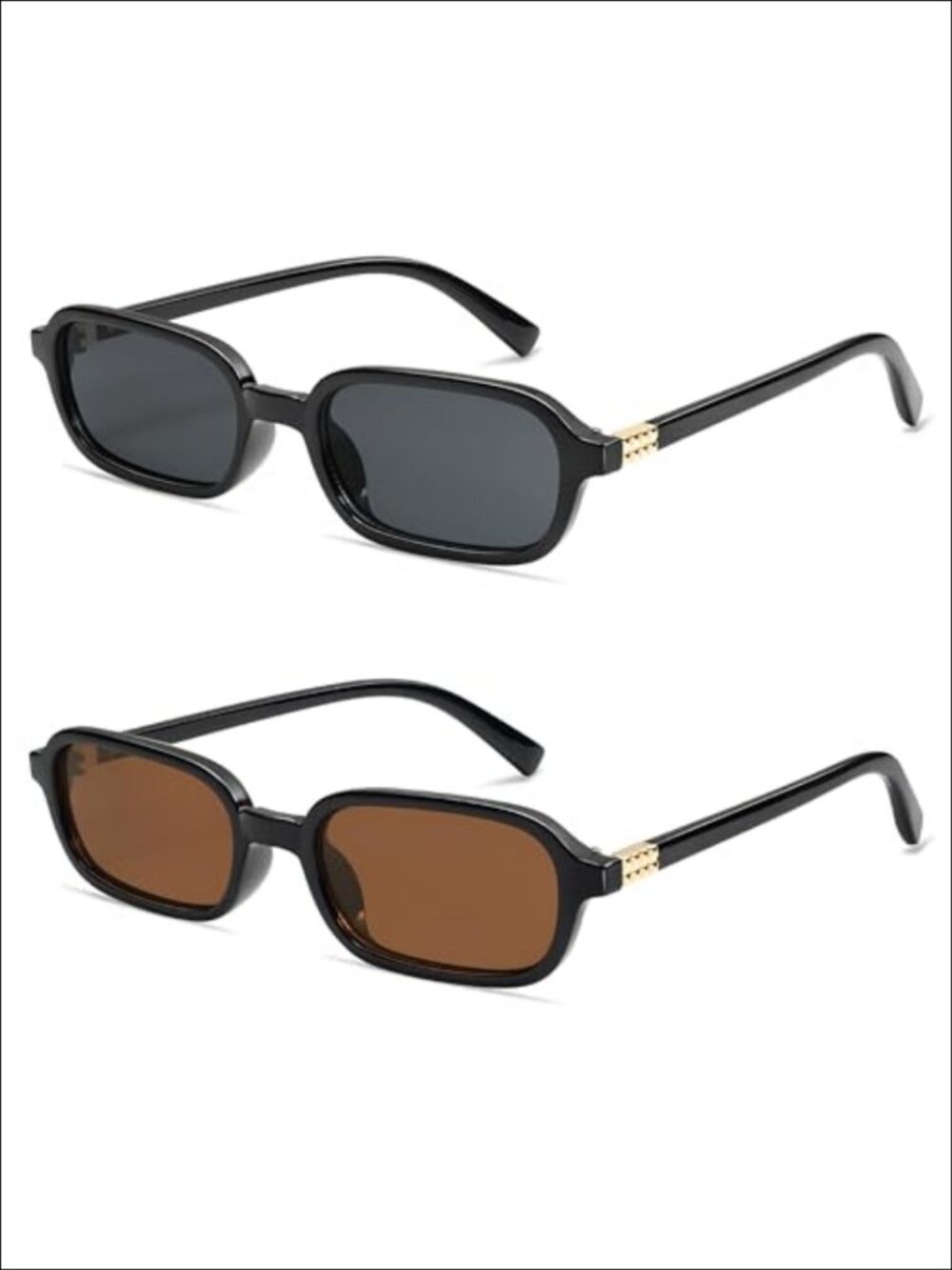 Retro Rectangular Sunglasses UV400 Small 90s Square Sunnies for Women